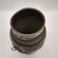 84593 Antico vaso in bronzo lavorato con drago
