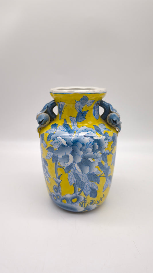 84297 Vaso in ceramica orientale con decorazione a motivo floreale