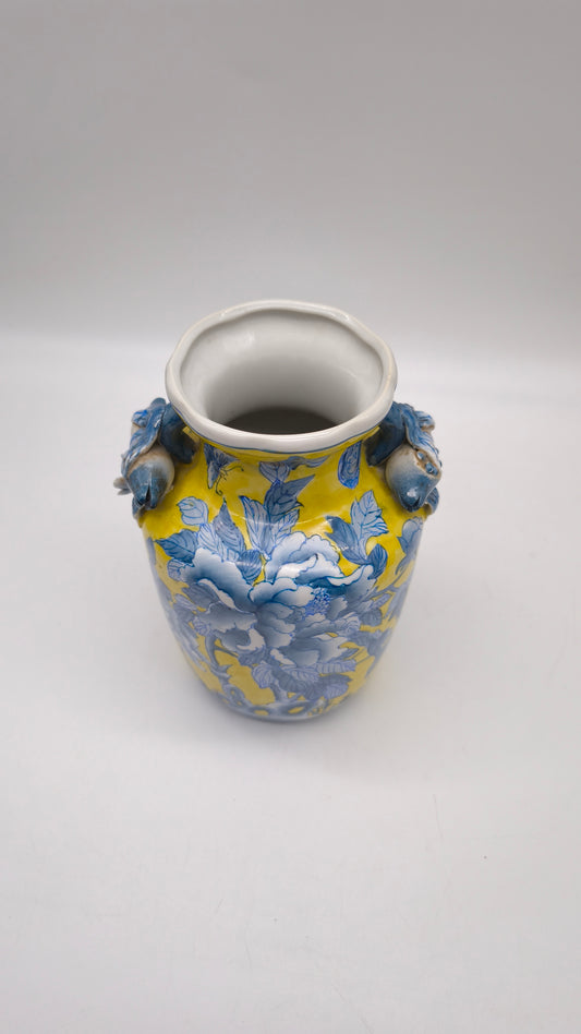 84297 Vaso in ceramica orientale con decorazione a motivo floreale