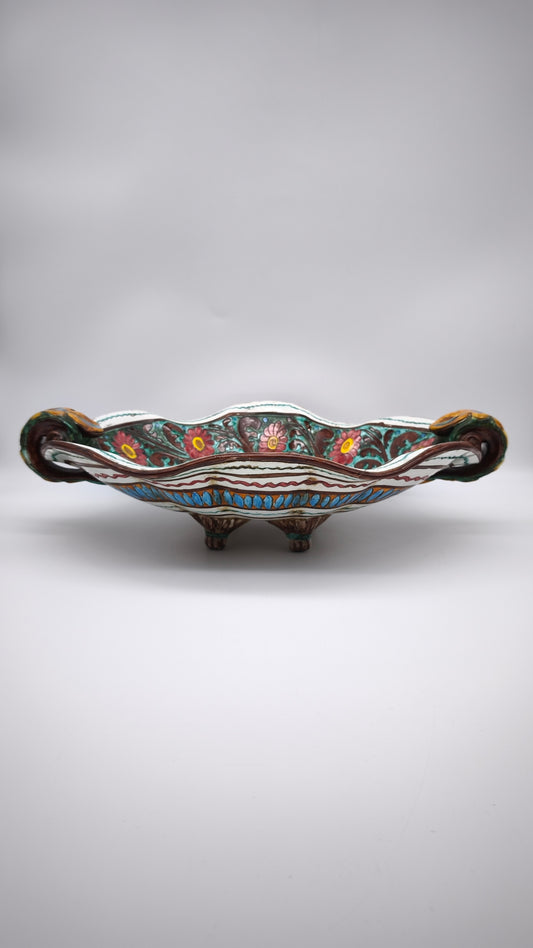 82599 Centrotavola in ceramica dipinto a mano
