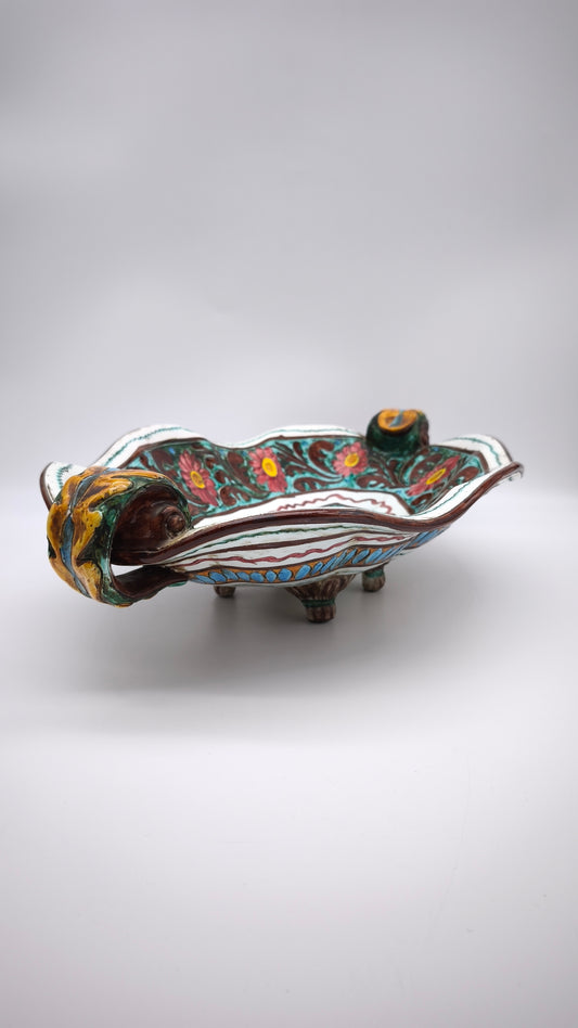 82599 Centrotavola in ceramica dipinto a mano