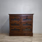 84619 Cassettiera bassa in legno con sei cassetti