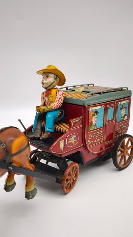 82992 Carrozza vintage in latta Cragstan Overland Stagecoach