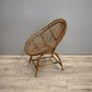 84654-2 Poltroncina in vimini intrecciato con seduta ovale