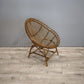 84654-2 Poltroncina in vimini intrecciato con seduta ovale