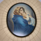 84148 Quadro ovale vintage Madonna con bambino