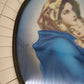 84148 Quadro ovale vintage Madonna con bambino