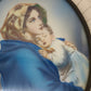 84148 Quadro ovale vintage Madonna con bambino