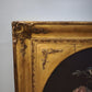 84741 Quadro dipinto con fiori e cornice in legno dorato lavorato