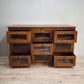 84844 Servante in legno massello di teak con cassetti e tiretti