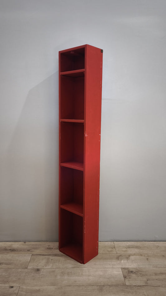 84988 Libreria a colonna in legno dipinta rossa