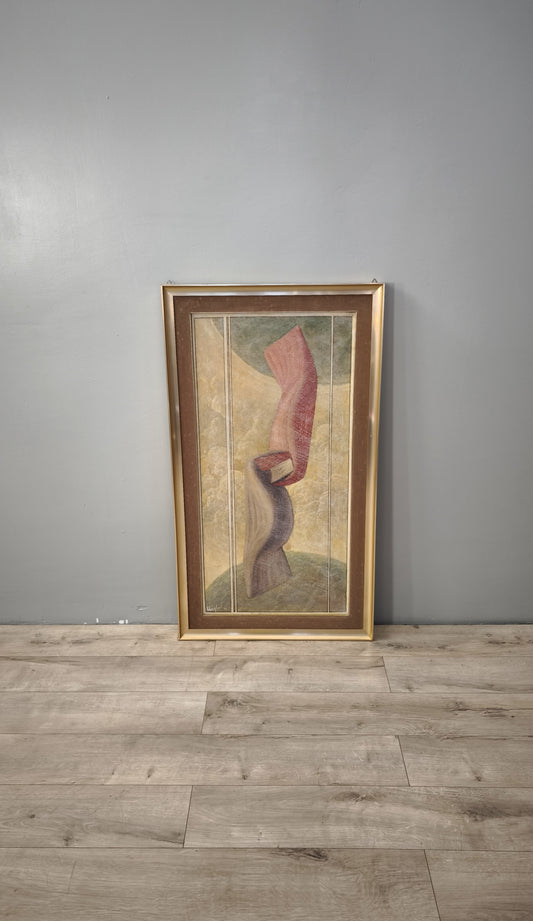 85048 Quadro Saverio Ungheri, 'L'amor che move il sole e l'altre stelle', tecnica mista su tela, 1965