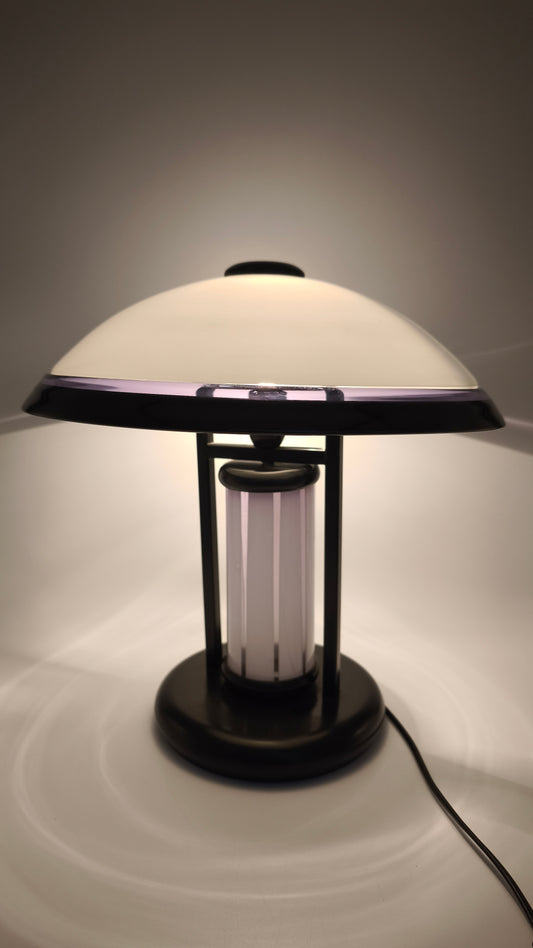 84937 Lampada da tavolo in vetro e metallo bianca e nera