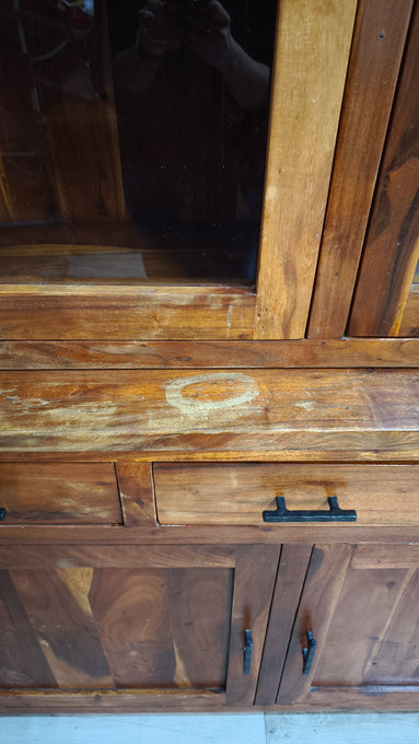 85140 Vetrina in legno etnico due ante