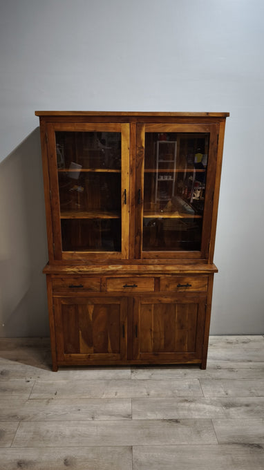 85140 Vetrina in legno etnico due ante