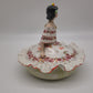 85231 Scatola in ceramica con statuina dama (rossa), G. Girardi, anni '50