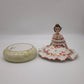 85231 Scatola in ceramica con statuina dama (rossa), G. Girardi, anni '50
