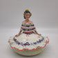 85231 Scatola in ceramica con statuina dama (blu), G. Girardi, anni '50