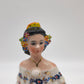85231 Scatola in ceramica con statuina dama (blu), G. Girardi, anni '50