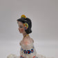 85231 Scatola in ceramica con statuina dama (blu), G. Girardi, anni '50