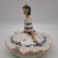 85231 Scatola in ceramica con statuina dama (blu), G. Girardi, anni '50