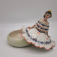 85231 Scatola in ceramica con statuina dama (blu), G. Girardi, anni '50