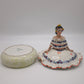 85231 Scatola in ceramica con statuina dama (blu), G. Girardi, anni '50