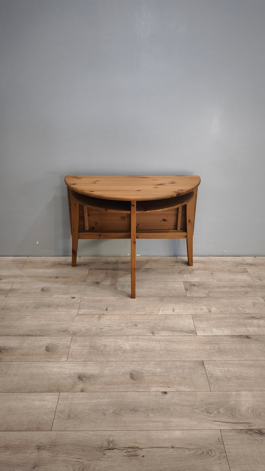 85227 Tavolo consolle a mezzaluna con prolunga pieghevole