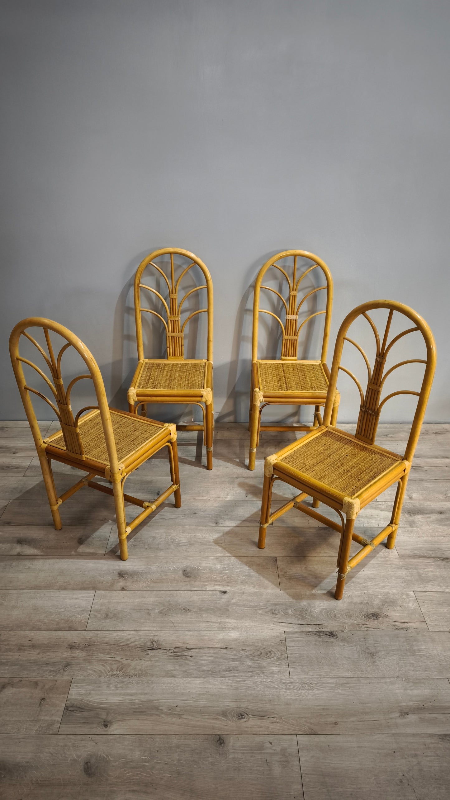 85480 Set n 4 sedie in bambù