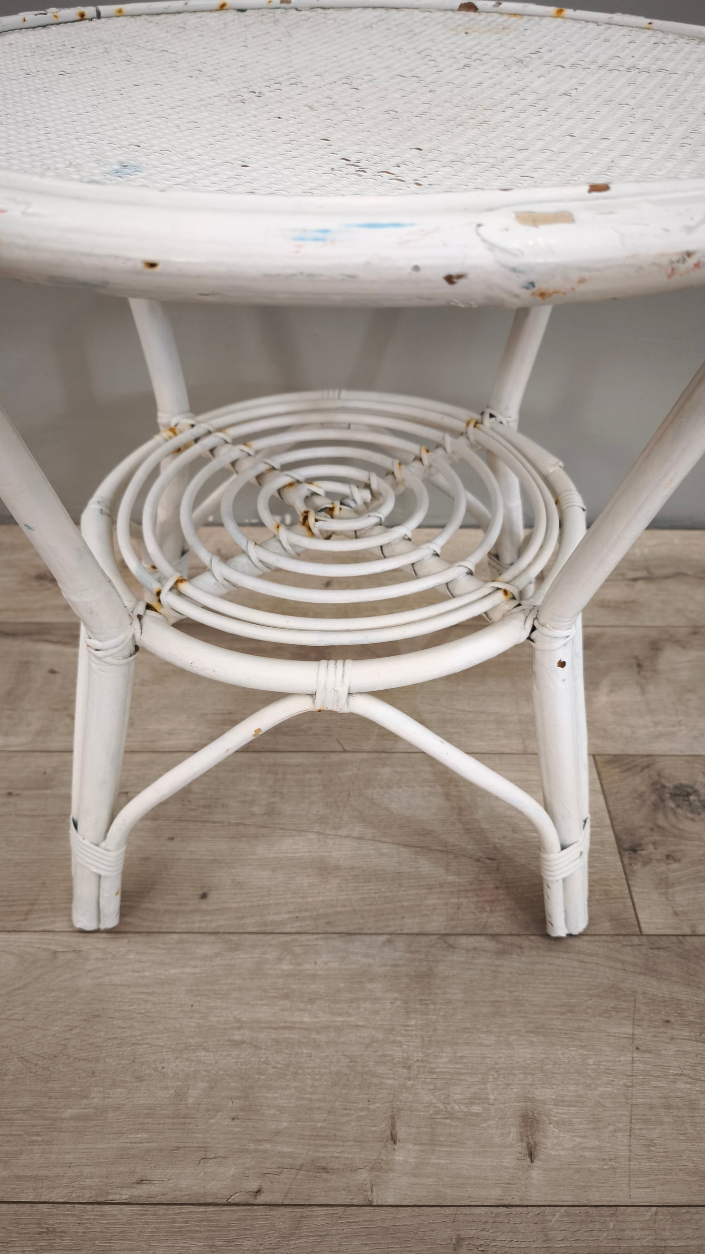 85591 Tavolino da salotto in bambù bianco