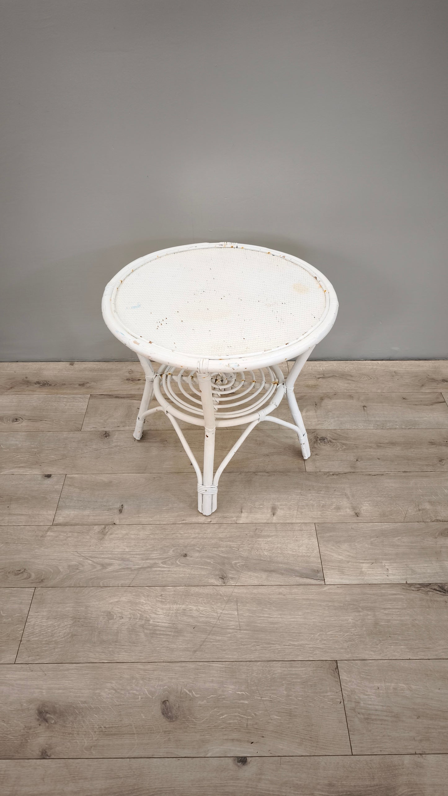 85591 Tavolino da salotto in bambù bianco