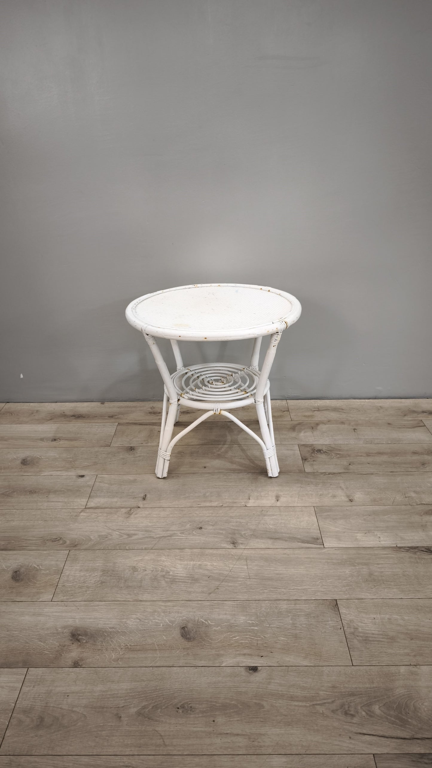 85591 Tavolino da salotto in bambù bianco