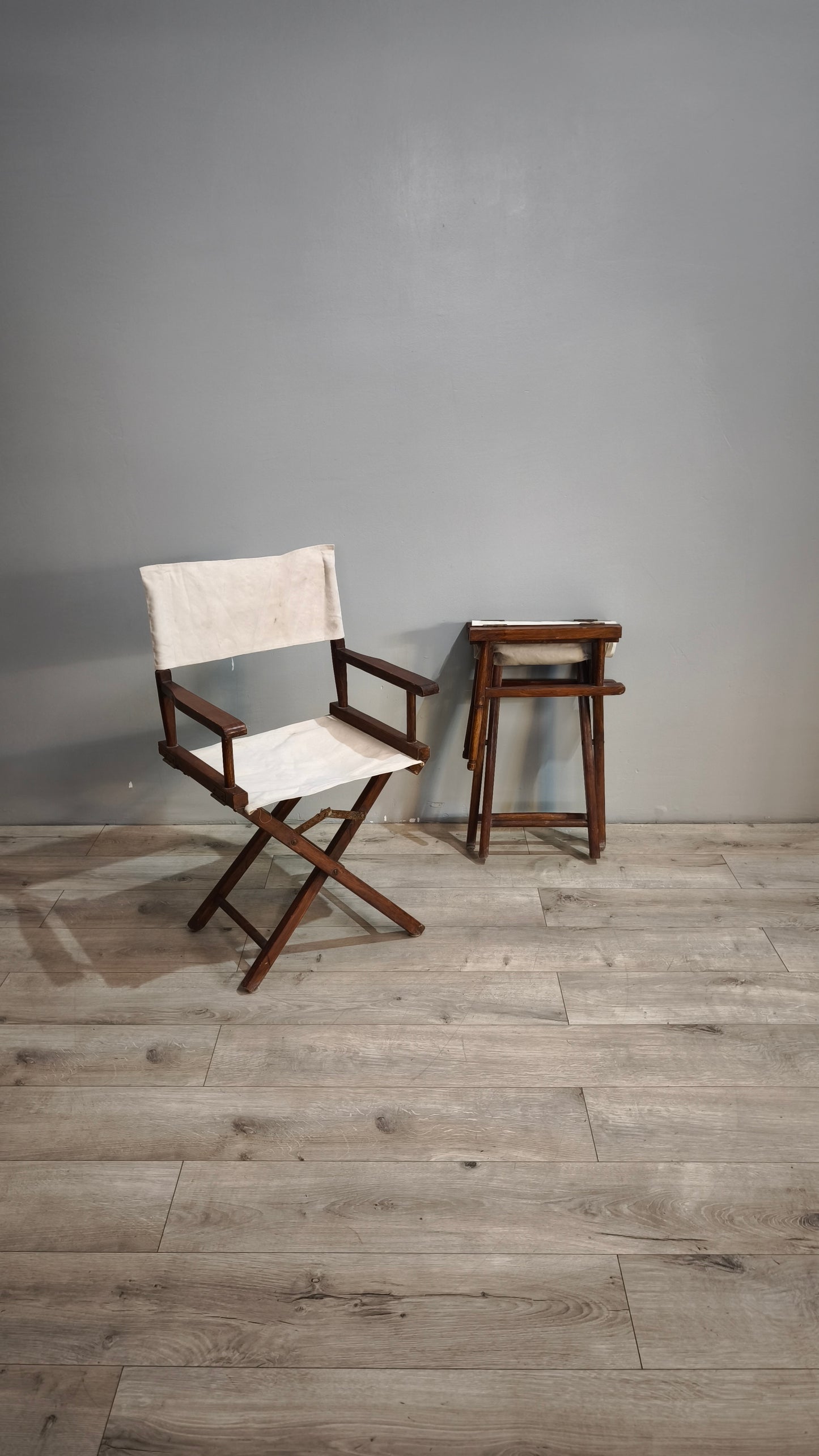 85678 Sedia pieghevole da regista in legno e tessuto