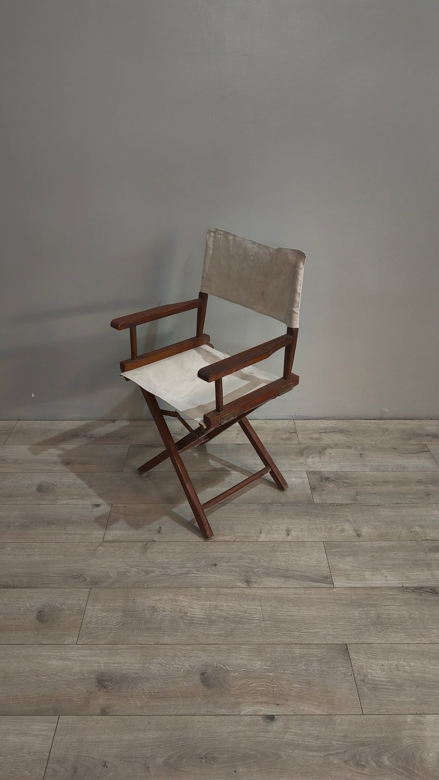 85678 Sedia pieghevole da regista in legno e tessuto