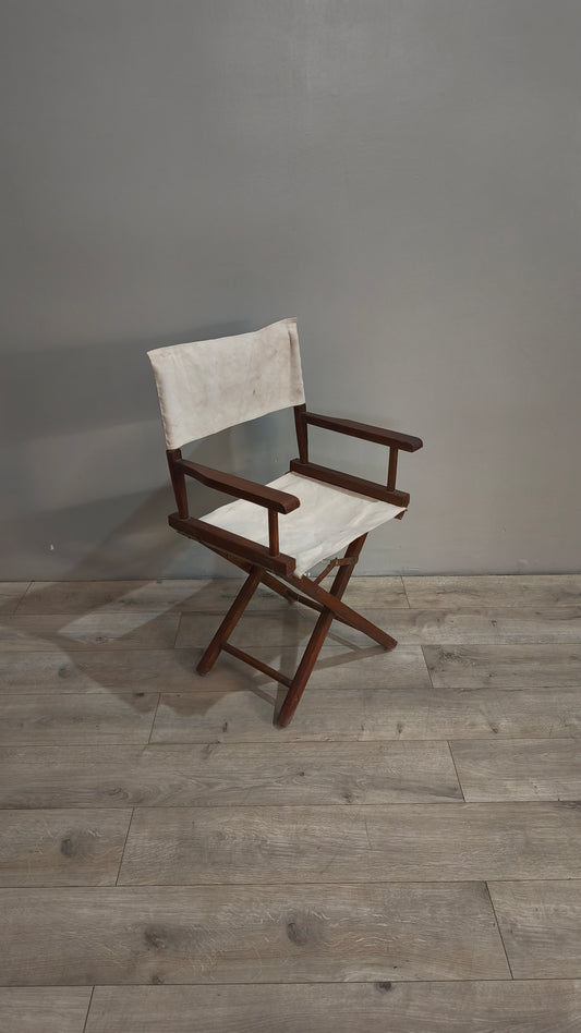 85678 Sedia pieghevole da regista in legno e tessuto