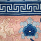 85658 Tappeto grande in fibra naturale blu e rosa con fiori 305cm x 340cm
