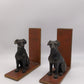 85614 Coppia fermalibri in resina con statuina cane