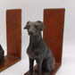 85614 Coppia fermalibri in resina con statuina cane