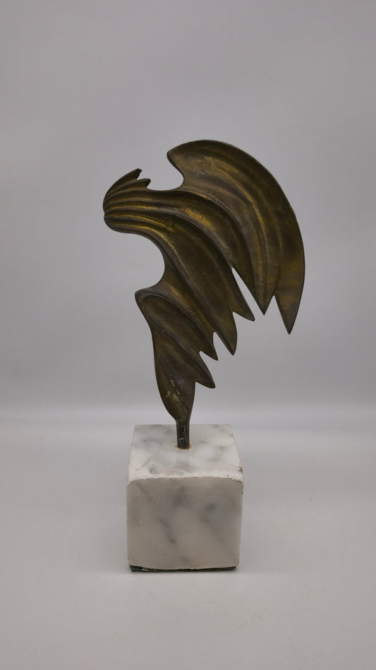 85689 Scultura in bronzo con base in marmo Remo Brindisi