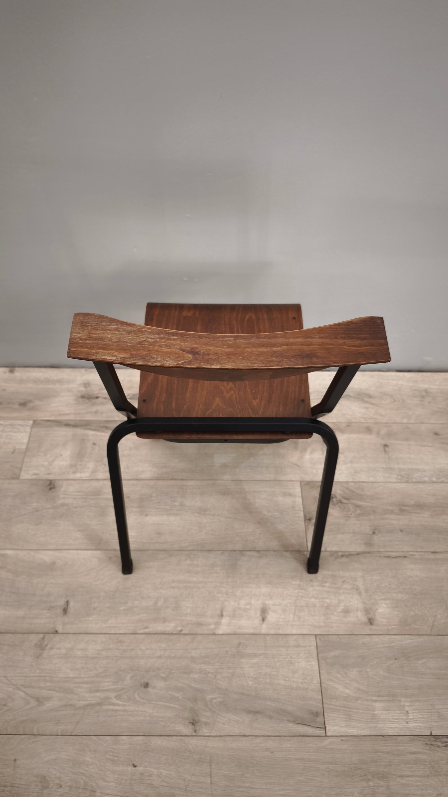 86011 Sedia da chiesa in legno e ferro con seduta pieghevole