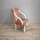 86175 Poltroncina da camera in legno bianco e tessuto rosa