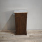 86247 Comodino in legno con piano in marmo grigio
