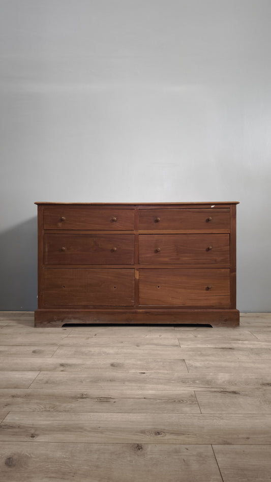 86791 Cassettiera in legno di teak sei cassetti