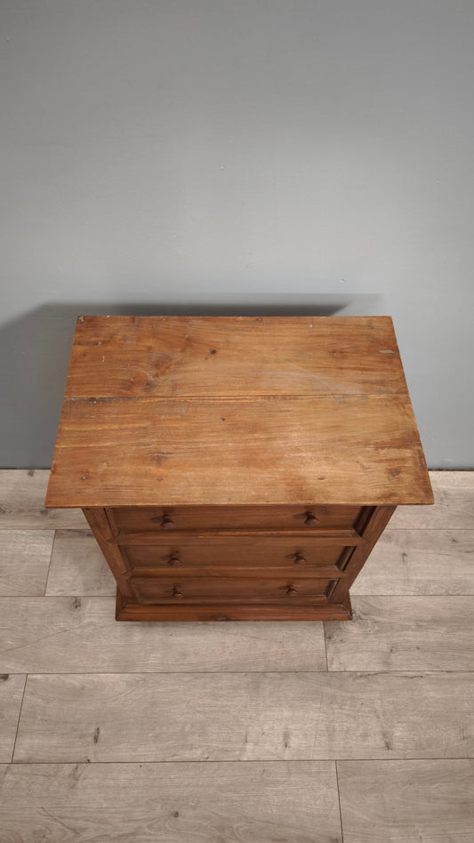 86792 Cassettiera in legno di teak tre cassetti