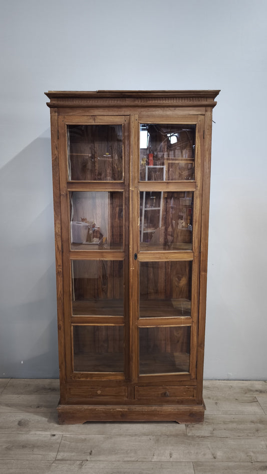 86788 Vetrina due ante in legno di teak