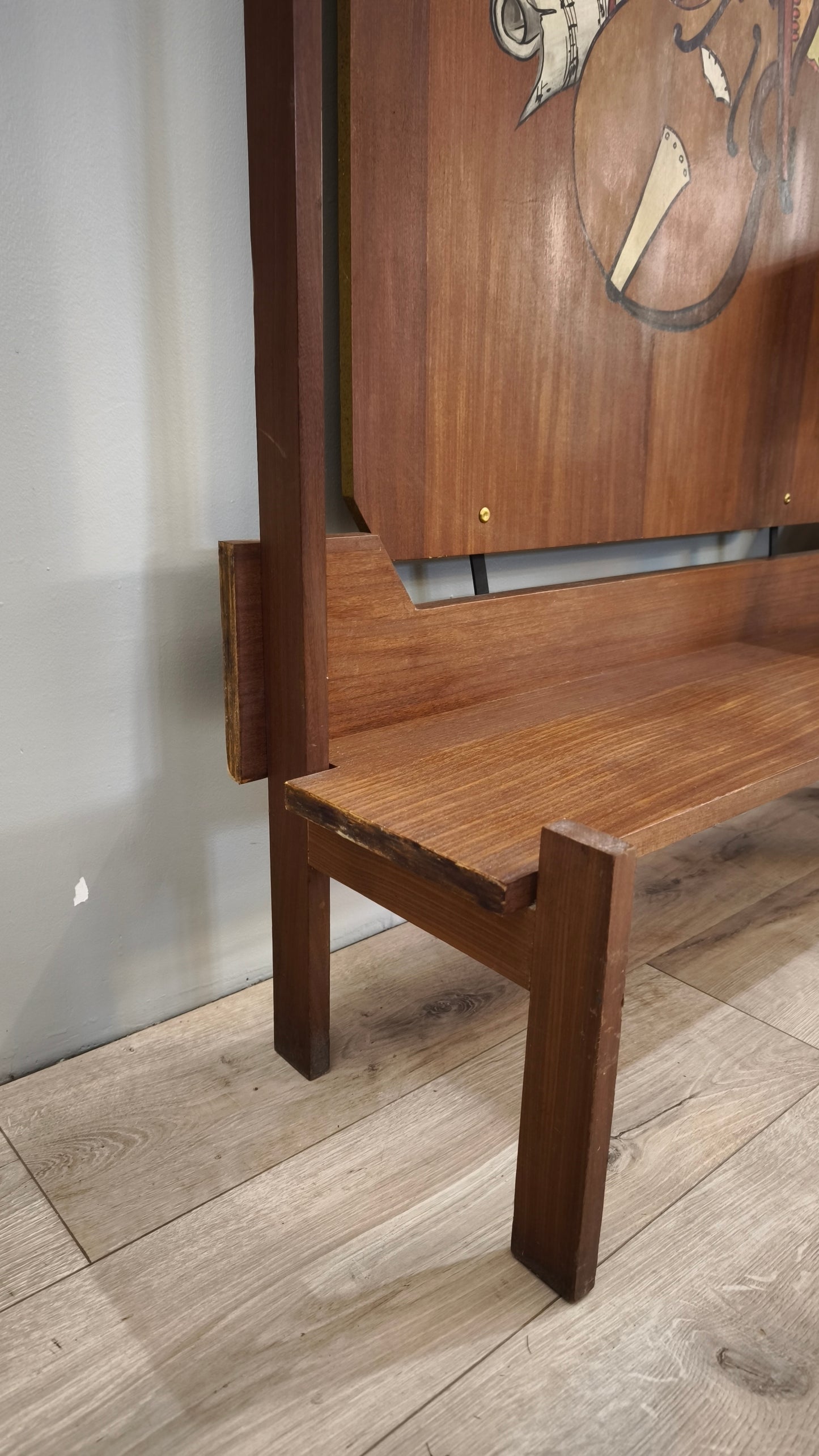 86859 Mobile da ingresso stile nordico con specchio e appendiabiti