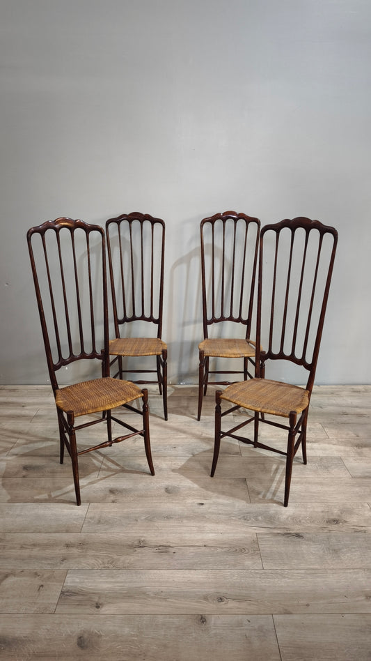 86866 Set n 4 sedie Chiavarine con schienale alto