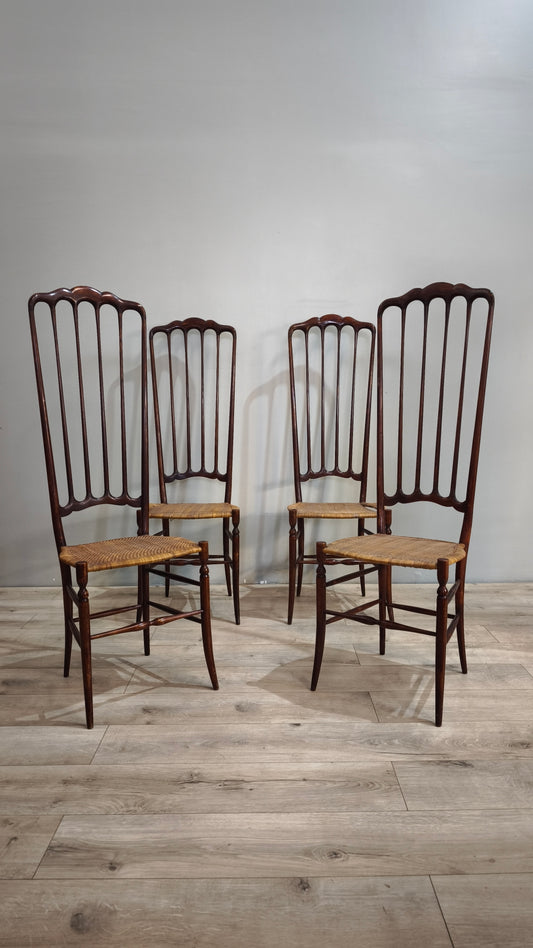 86866 Set n 4 sedie Chiavarine con schienale alto