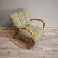 86881 Poltrona déco con struttura in legno e tappezzeria verde