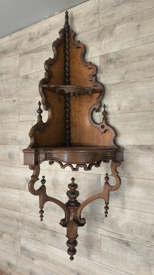 87082 Angoliera pensile in legno di noce